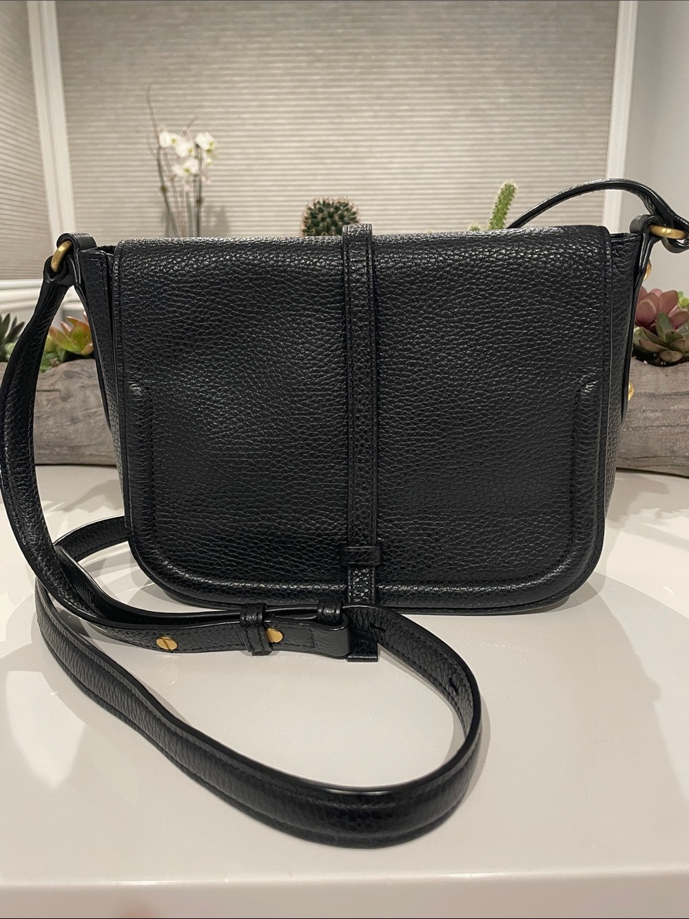 Annabel Ingal “ALLISYN” Crossbody/Shoulder Leather Bag - Black- Pre-Loved